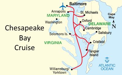 Chesapeake Bay cruise map